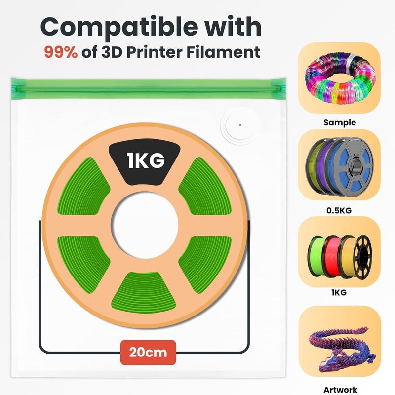 Wander Ridge 3D Printer Filament Storage Bags Vacuum Storage Bags Kit 3D Printer Accessories with Storage Bags (13x15 inches), Humidity Resistant (10 Bags Only) - Image 4